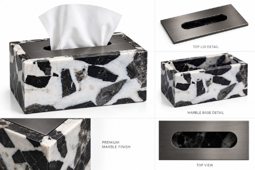 Picture of Amaro Tissue Box Black